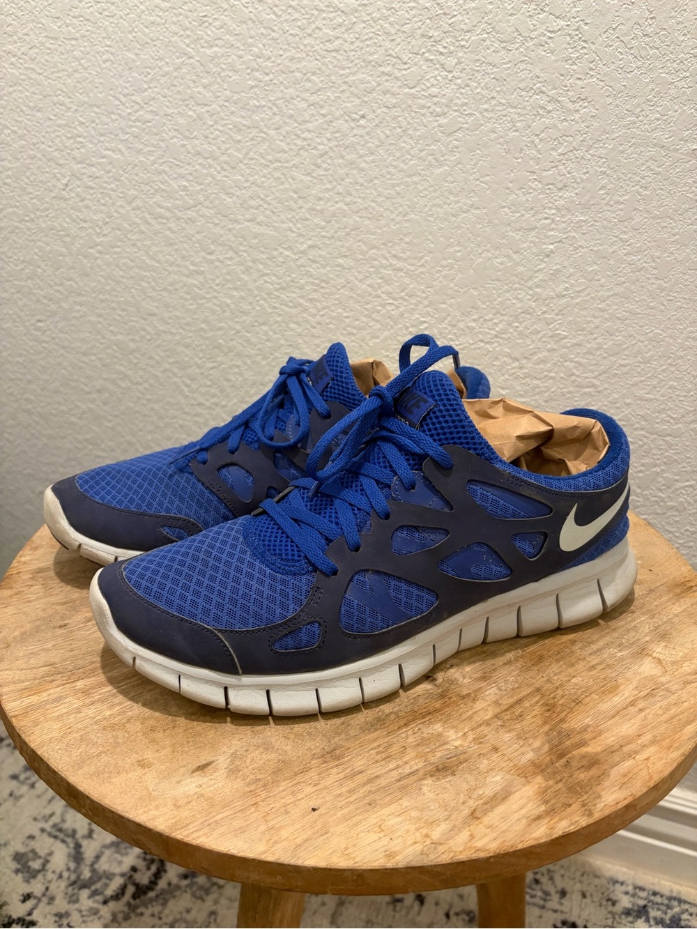 Nike Men’s Royal Blue and White Athletic Running Shoes